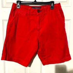 Red American Eagle shorts.